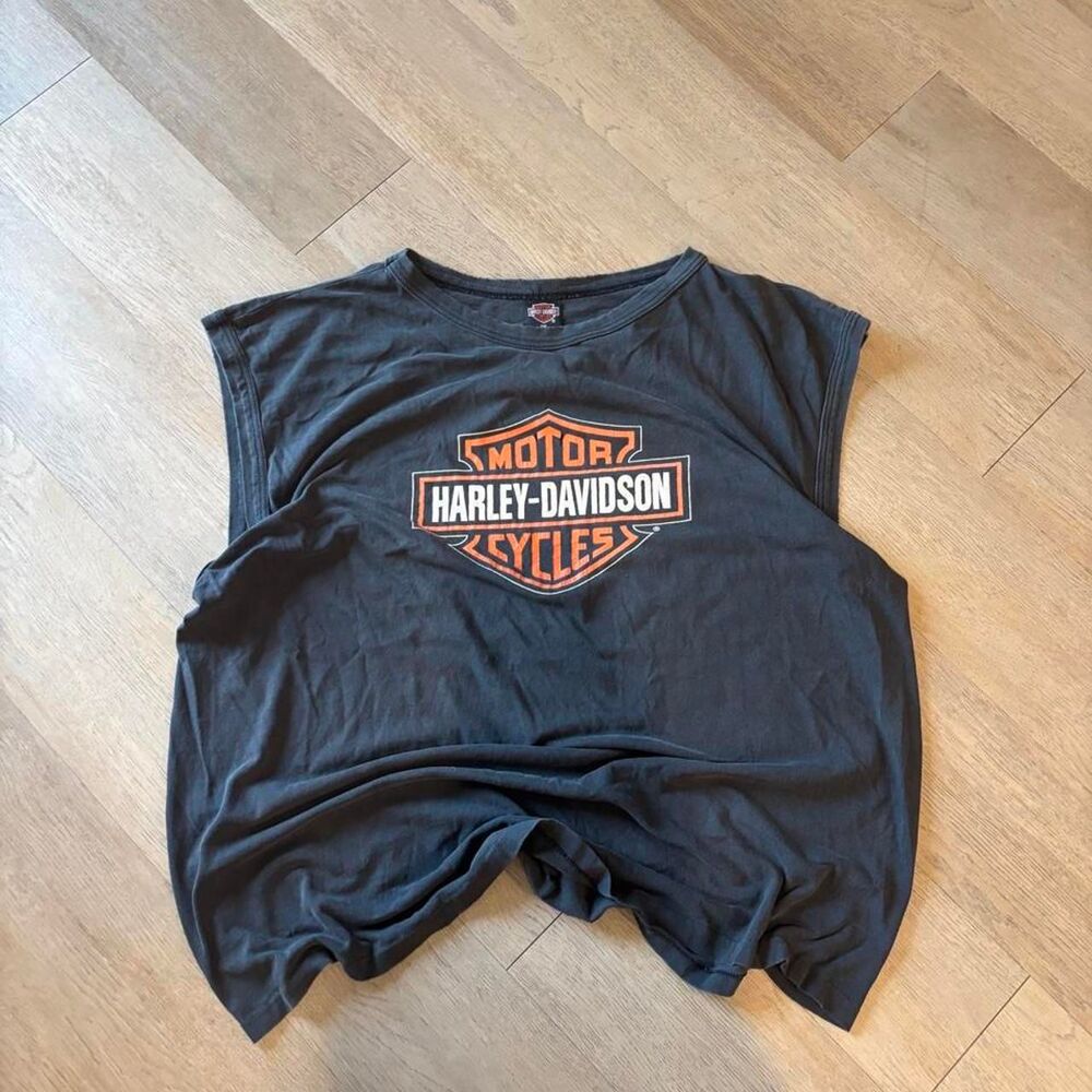 Harley-davidson Men's Black and Grey Vest